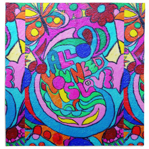hippie style colorful napkins