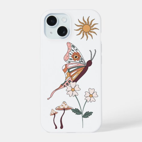 Hippie Style Dragonfly Floral Sun Phone Case