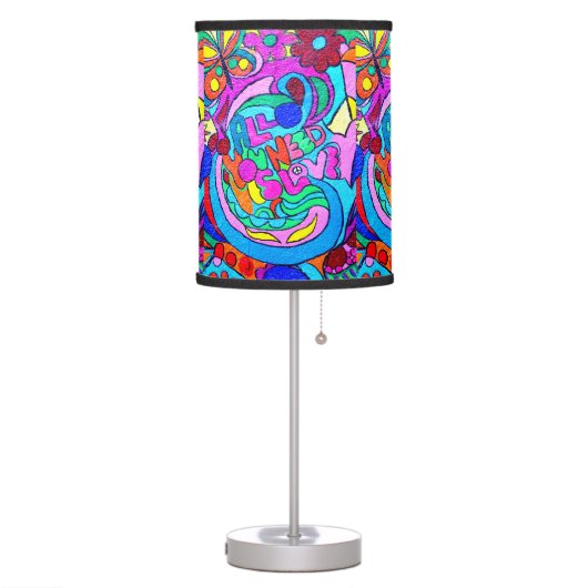 hippie style groovy love table lamp (Left)