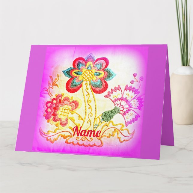 hippie-style palm tree Thunder_Cove Card (Front)