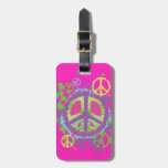 Hippie Style Peace Sign Luggage Tag at Zazzle