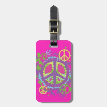 Hippie Style Peace Sign Luggage Tag
