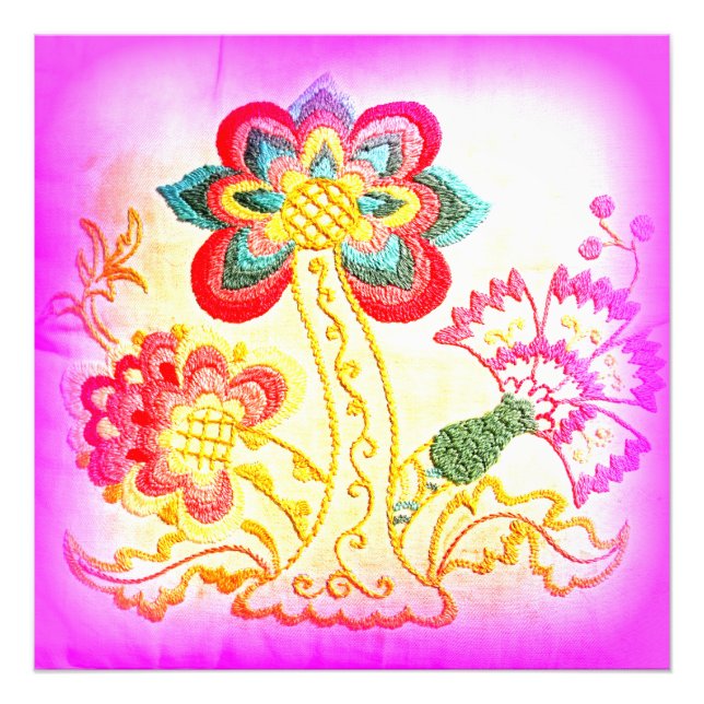 Hippie-style pink palm tree photo print (Front)