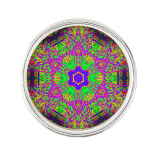 hippie style six-point star lapel pin