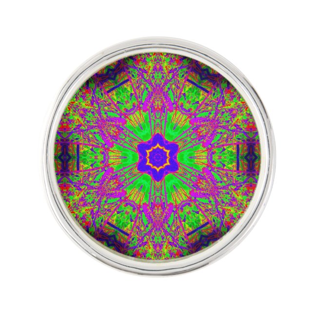 hippie style six-point star lapel pin (Front)