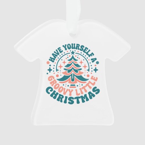 Hippie Style T_Shirt Groovy Christmas Holiday Ornament