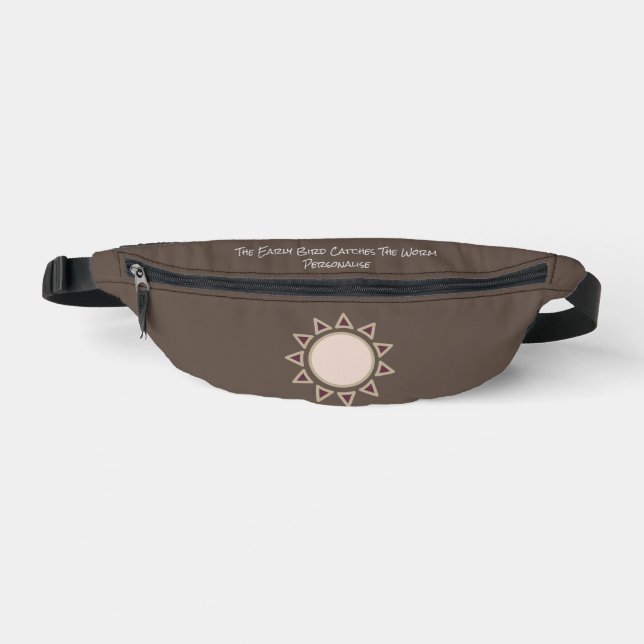 Hippie Sun Worm Quote Khaki Personalised  Fanny Pack (Front)