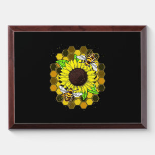 Hippie Sunflower Bees Award Plaque