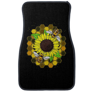 Hippie Sunflower Bees Car Floor Mat
