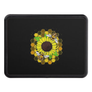 Hippie Sunflower Bees Hitch Cover