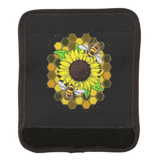 Hippie Sunflower Bees Luggage Handle Wrap