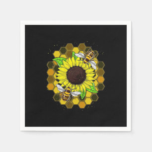 Hippie Sunflower Bees Napkins