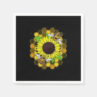 Hippie Sunflower Bees Napkins
