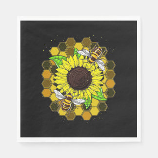 Hippie Sunflower Bees Napkins