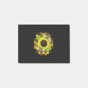 Hippie Sunflower Bees Post-it Notes
