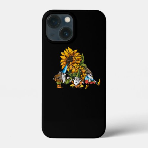 HIppie Sunflower Gnome Funny Flower For Men Women iPhone 13 Mini Case