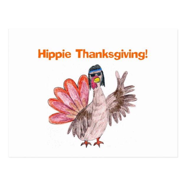 Hippie Thanksgiving Turkey Postcard