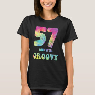 Hippie Tie Dye 57 And Still Groovy 57th Birthday 6 T-Shirt