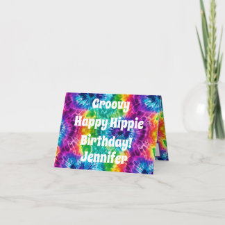 Hippie Tie Dye Birthday Card