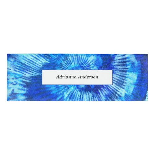 Hippie Tie Dye Pattern Watercolor Blue Modern  Name Tag