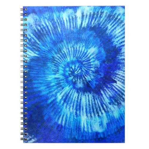 Hippie Tie Dye Pattern Watercolor Blue Modern  Notebook
