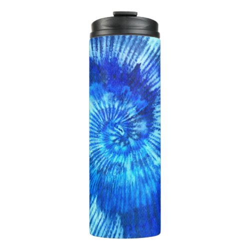 Hippie Tie Dye Pattern Watercolor Blue Modern Thermal Tumbler