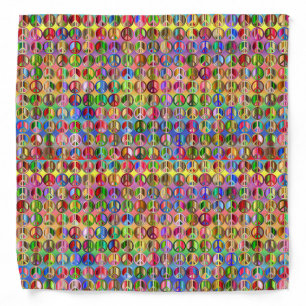 Hippie Tie-Dye Peace Pattern Bandana