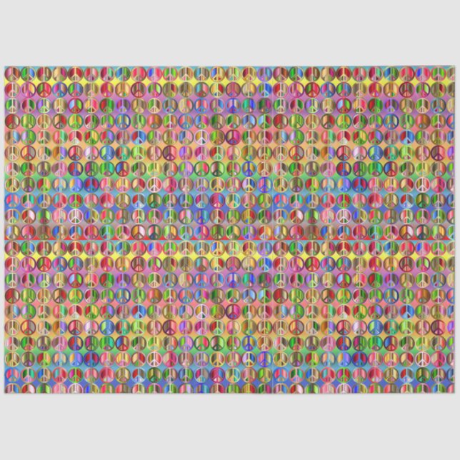 Hippie Tie-Dye Peace Pattern Decoupage Tissue Paper (Front)