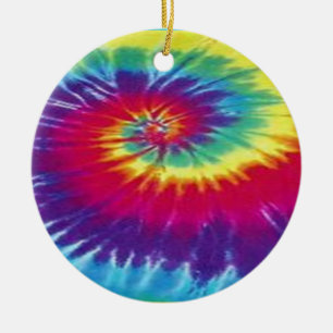 Hippie tie dye tee ceramic ornament