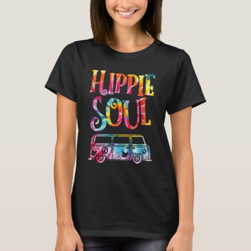 Hippie Tie Dye Van Hippie Soul T_Shirt