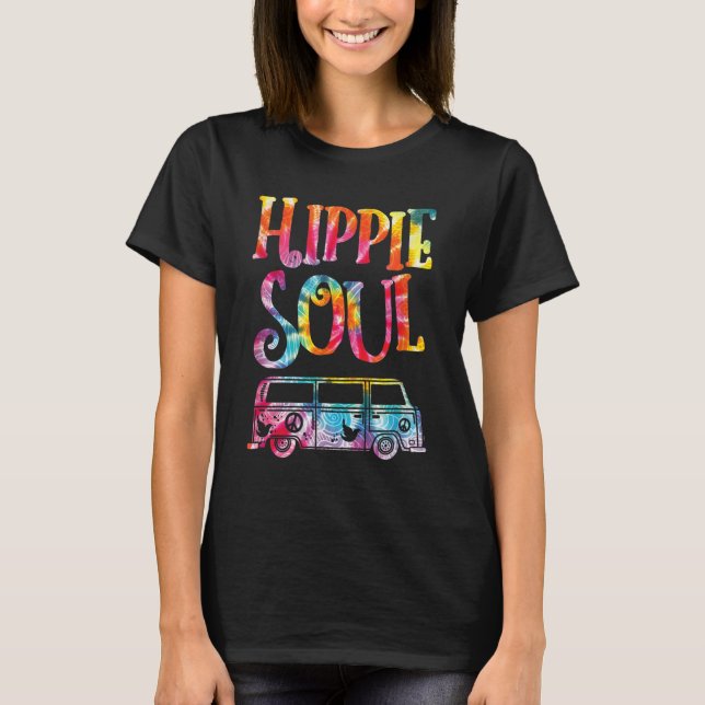 Hippie Tie Dye Van Hippie Soul T-Shirt (Front)