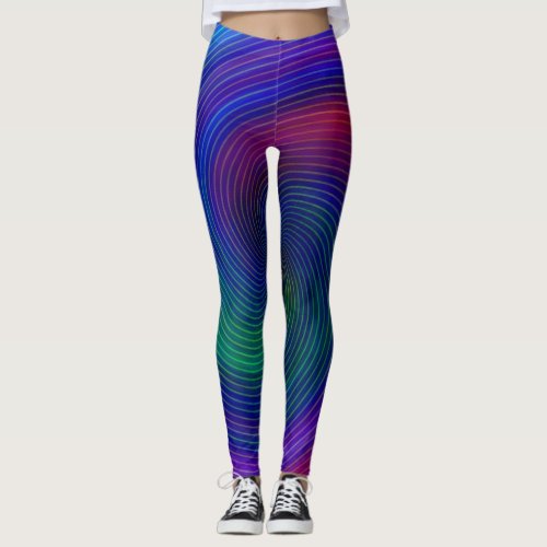 Hippie Tiedyed Psychedelic Colorful Rainbow Swirl Leggings