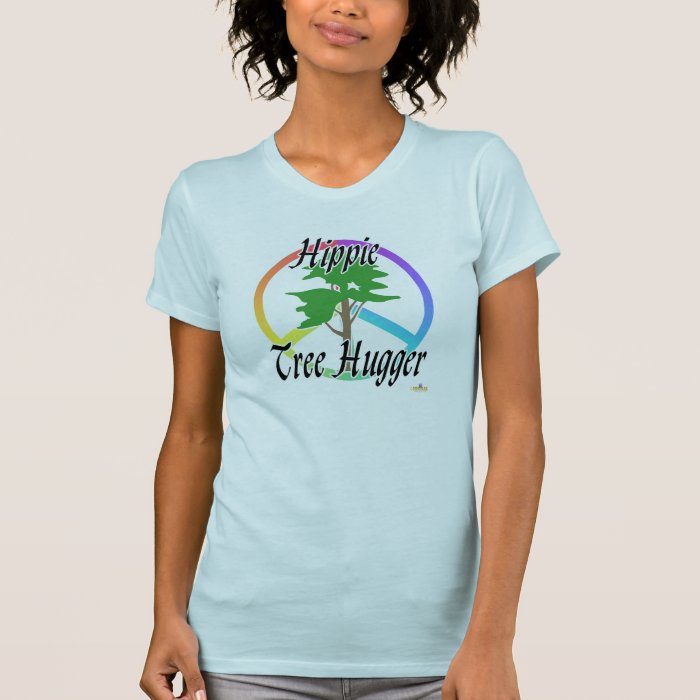 Hippie Tree Hugger Peace Sign Tree T Shirt