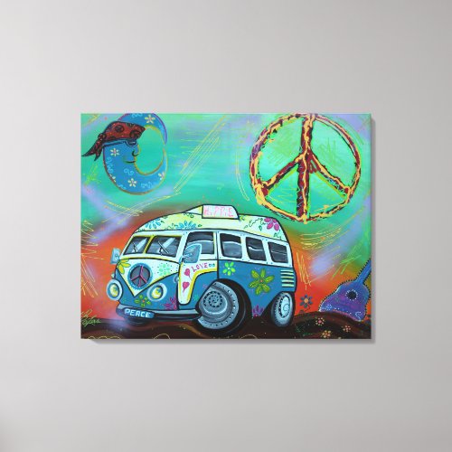 Hippie Trip Wrapped Canvas