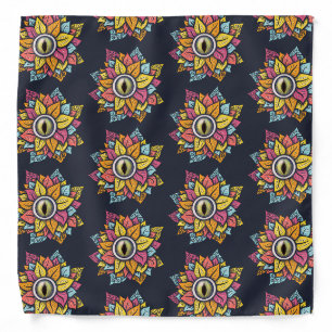 Hippie Trippy Eye Flower Colorful Psychedelic Bandana