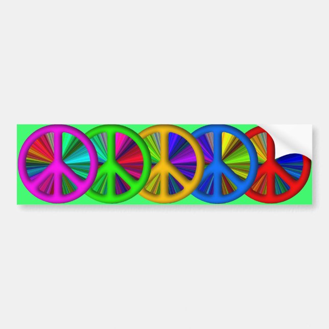Hippie Trippy Peace Sign Bumper Sticker (Front)