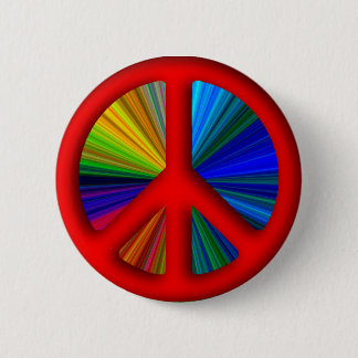 Hippie Trippy Peace Sign Pinback Button