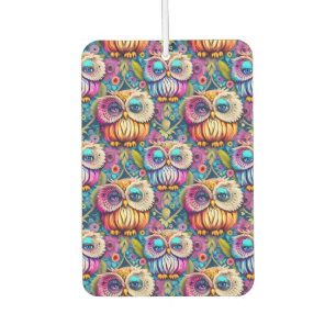 Hippie Trippy Psychedelic Colorful Owl Air Freshener