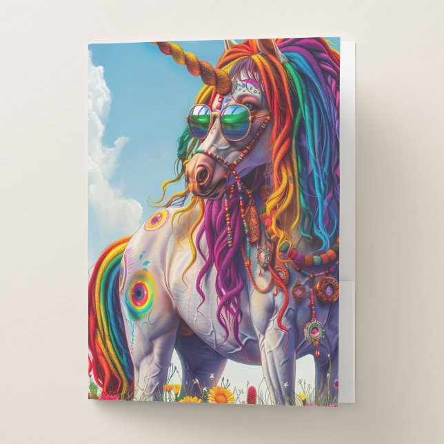 Hippie Unicorn Pocket Folder (Front)