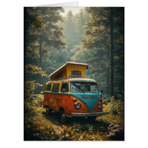 HIPPIE VAN BIGGEST GREETING CARD