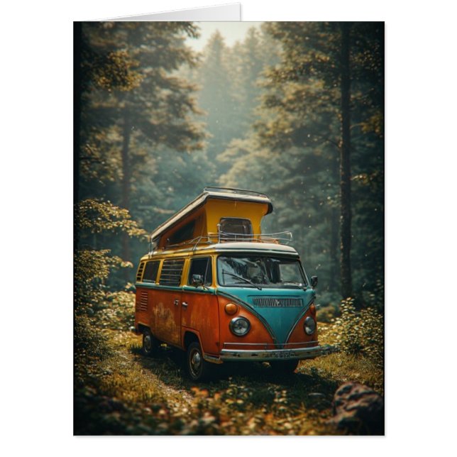 HIPPIE VAN BIGGEST GREETING CARD (Front)