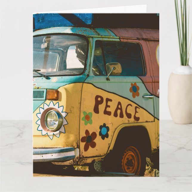 HIPPIE VAN BIRTHDAY GREETING CARD (Front)