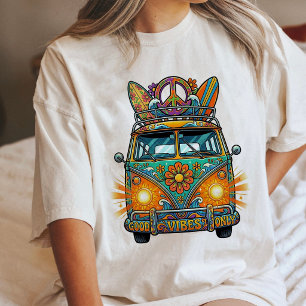 Hippie Van Good Vibes Retro Travel Art Tri-Blend Shirt