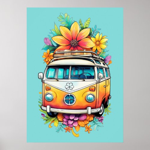 Hippie Van Poster