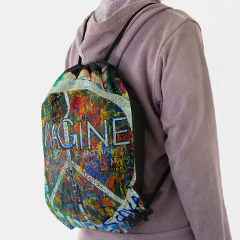 Hippie Wall Art Drawstring Bag by FairyWoods at Zazzle