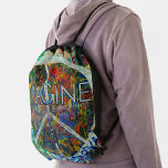 Hippie Wall Art Drawstring Bag at Zazzle