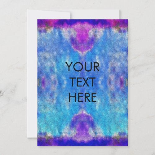 Hippie Watercolor Tie Dye Blank Card Customizable
