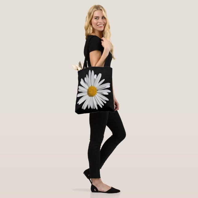 Hippie White Daisy Flower Blossom - Trendy Fashion Tote Bag (On Model)