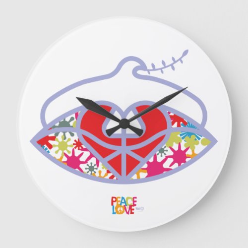 HIPPIE WORLD SUMMER 2021 PEACE AND LOVE LARGE CLOCK