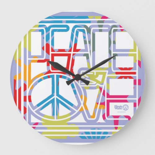 HIPPIE WORLD SUMMER 2021 PEACE AND LOVE LARGE CLOCK